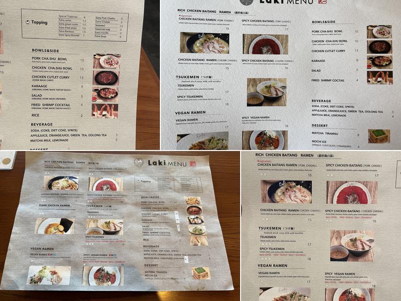 Laki RAMEN Menu
