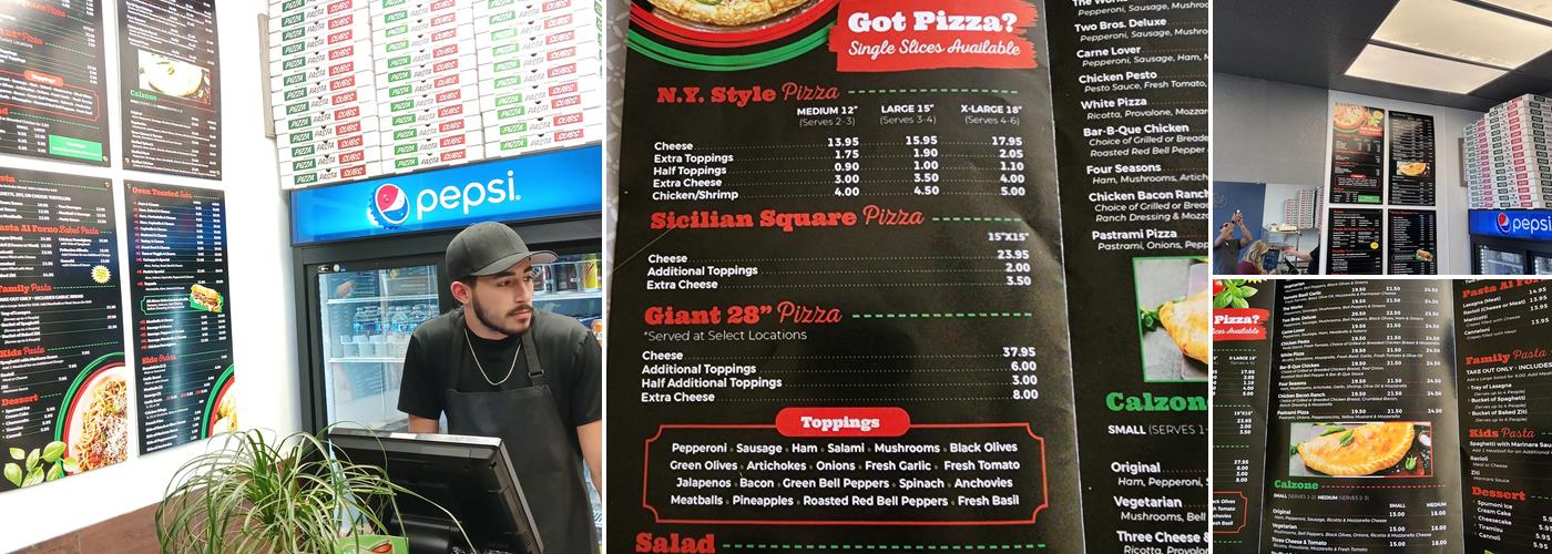 Two Brothers Pizza Menu