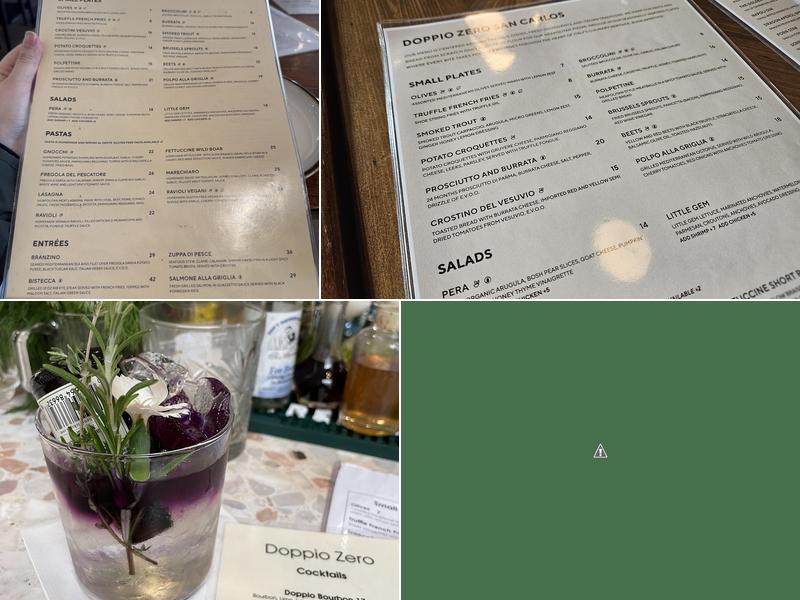 Doppio Zero San Carlos Menu
