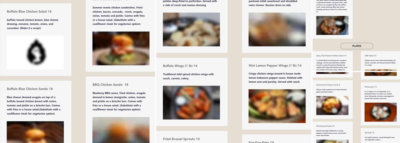 Ghostwood Kitchen Menu