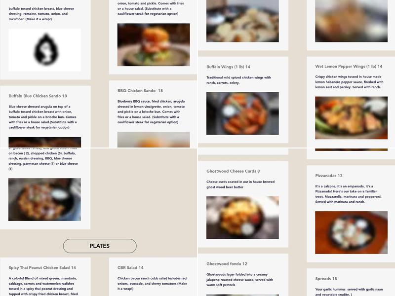 Ghostwood Kitchen Menu