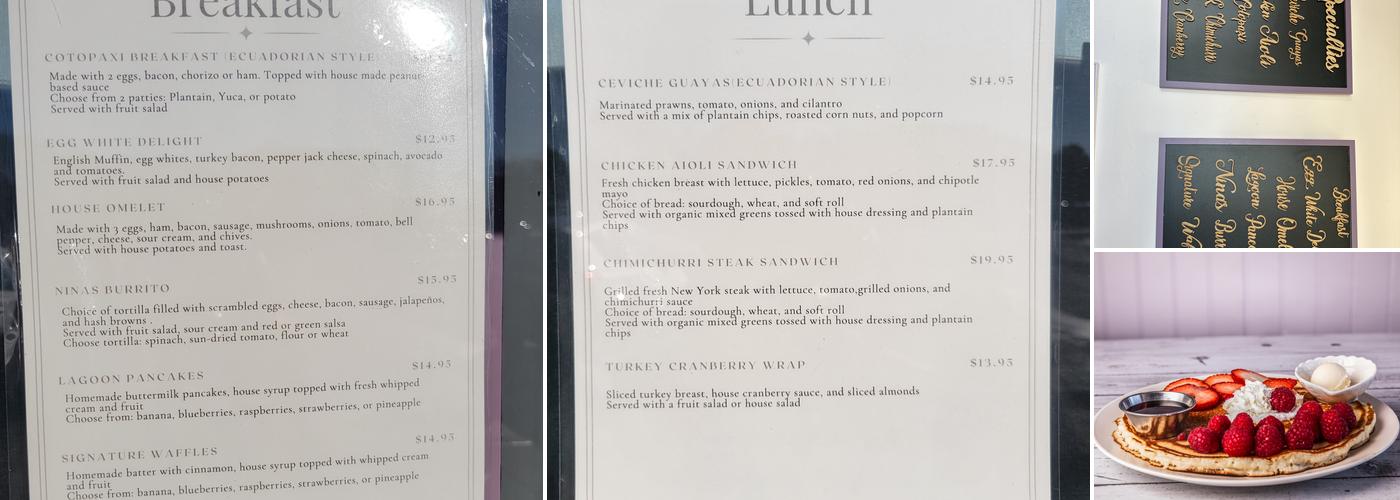 Nina’s Cafe Menu