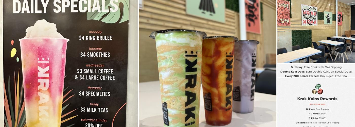 Krak Boba Menu