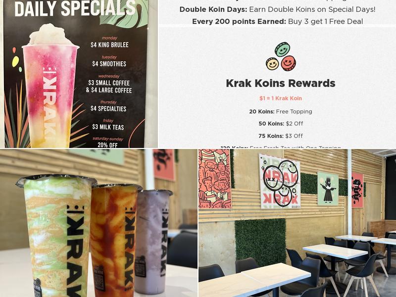 Krak Boba Menu