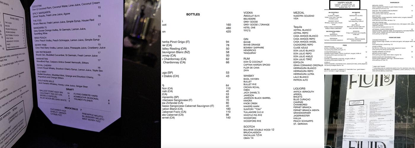 Fluid510 Menu