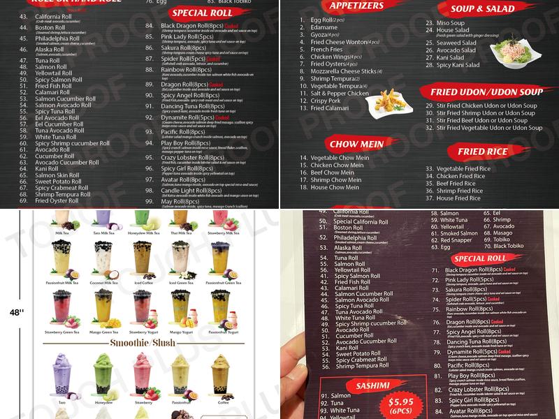 Cajun & Sushi House Menu