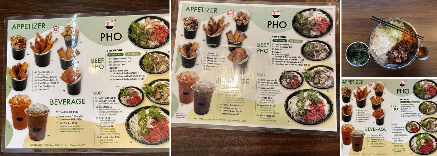 Pho Menu