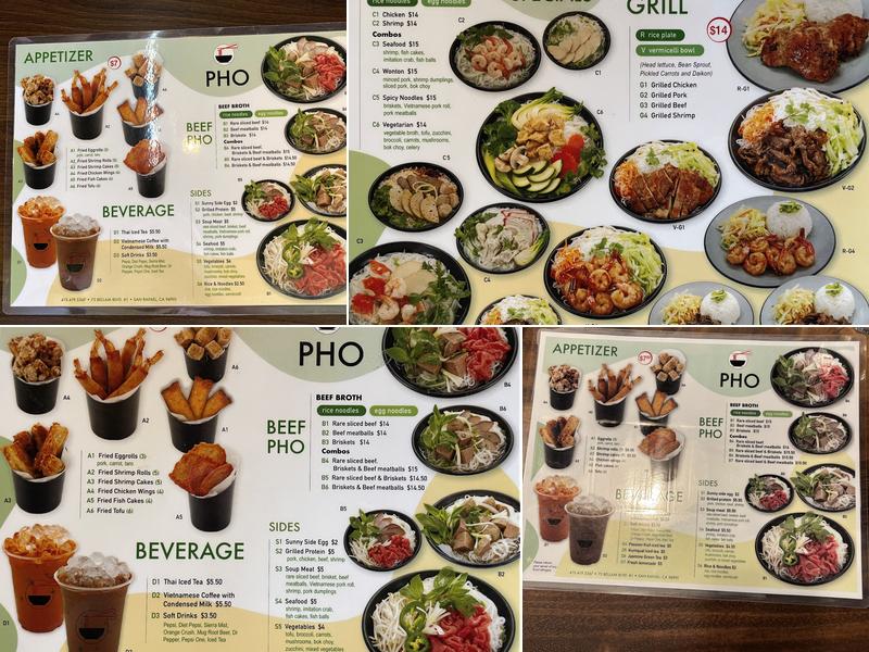 Pho Menu