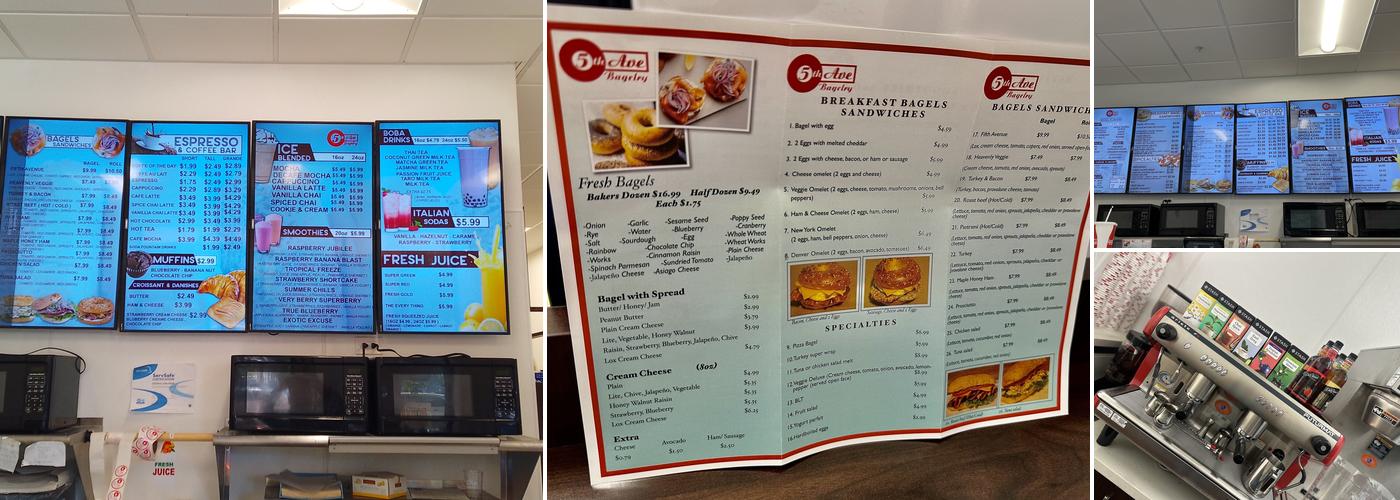 5th Ave Bagelry Upland Menu