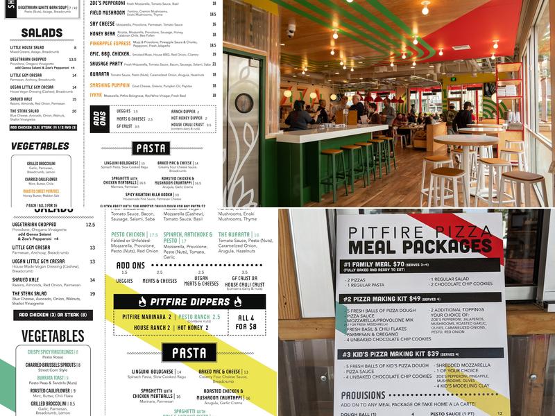 Pitfire Pizza Menu