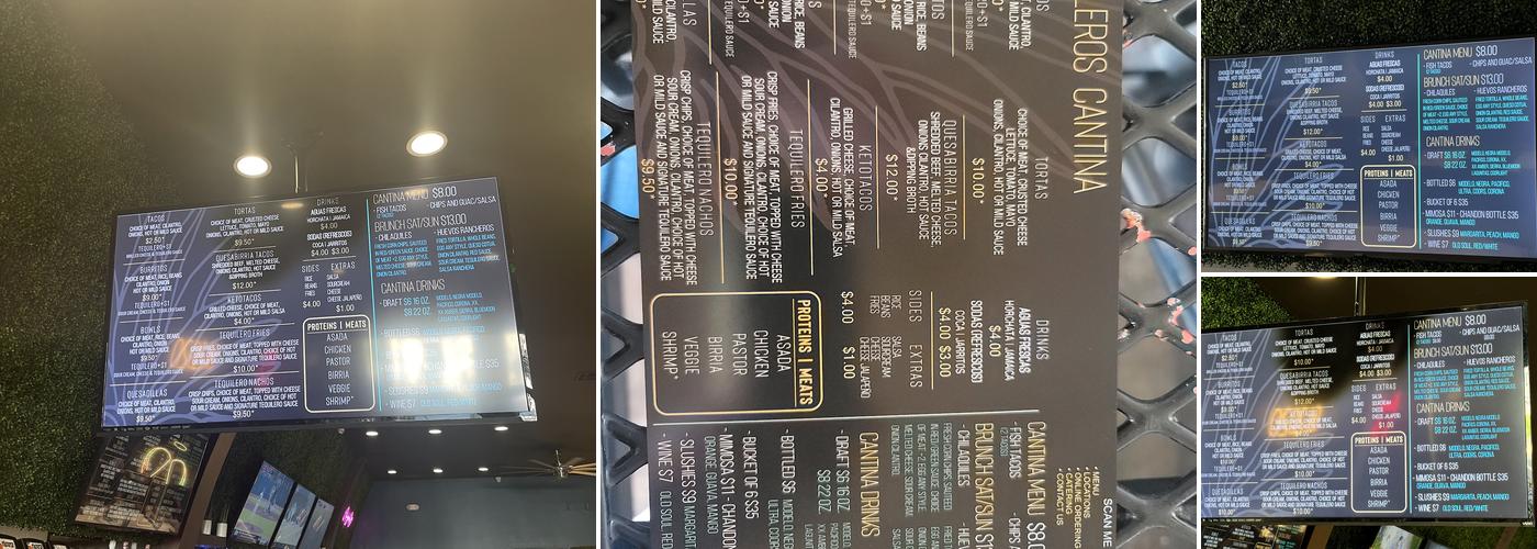 Tequileros Cantina Menu