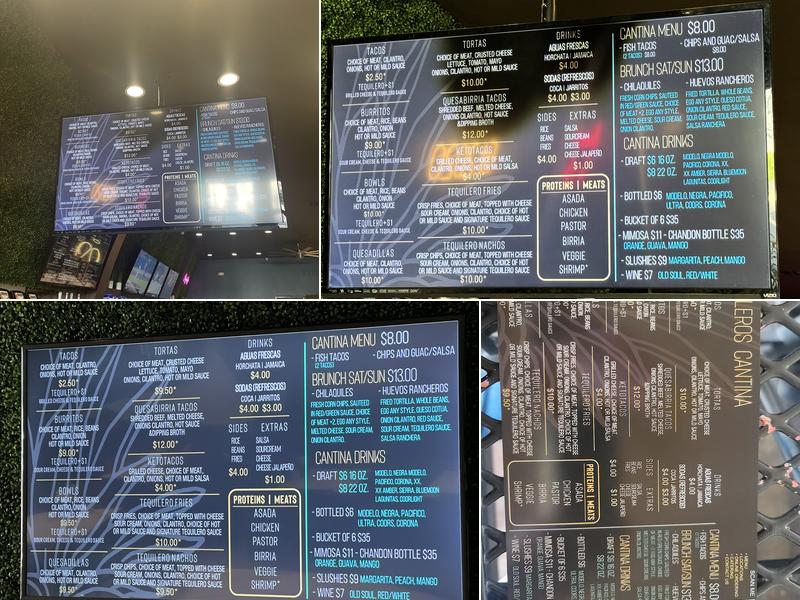 Tequileros Cantina Menu