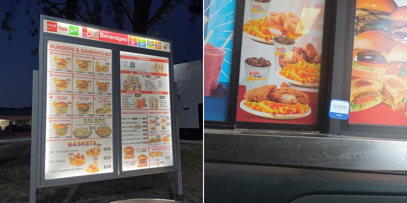 Krazy Burger & Chicken Menu