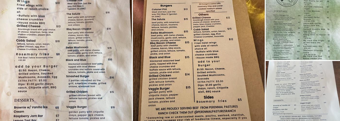 Key and Cleaver Menu