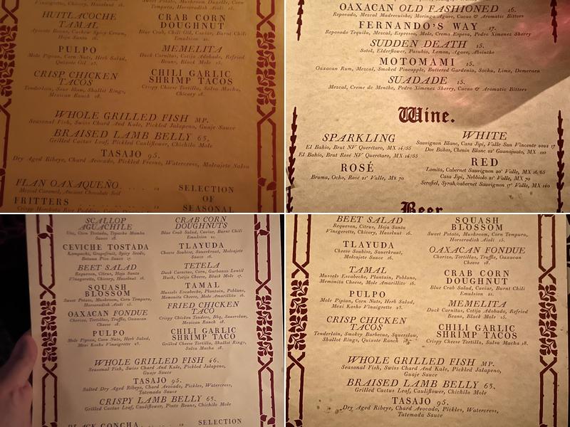 Quixote Menu