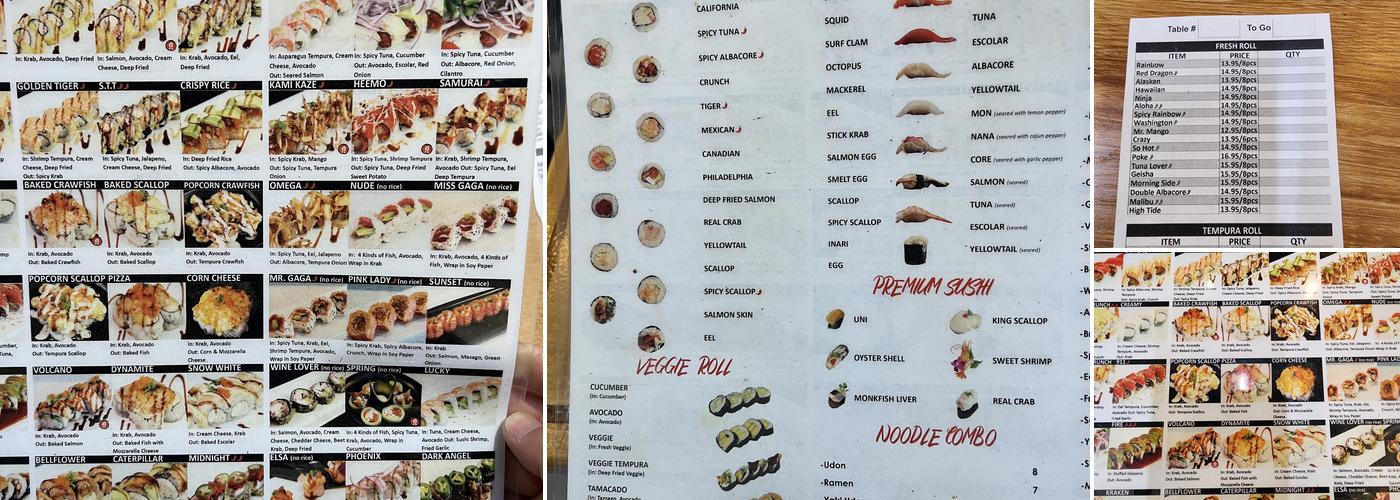 Heemo Sushi Menu