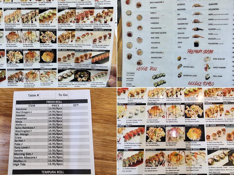 Heemo Sushi Menu