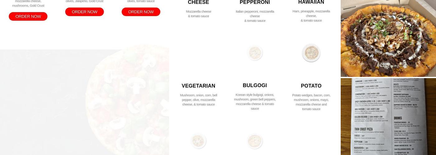 Koreatown Pizza Co. Menu