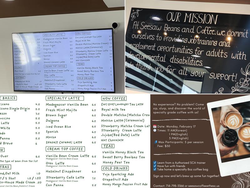 Seesaw Beans and Coffee Menu