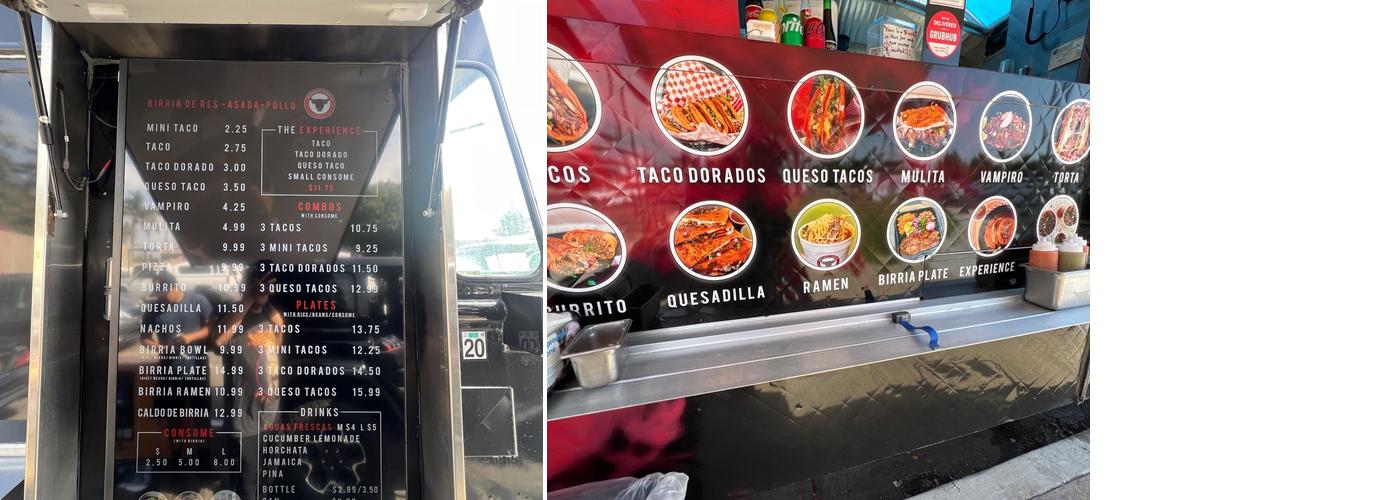 Birria el tapatio Menu