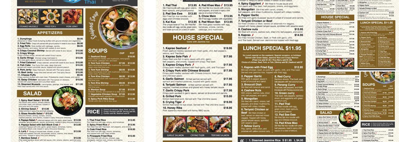 Warin Thai Menu