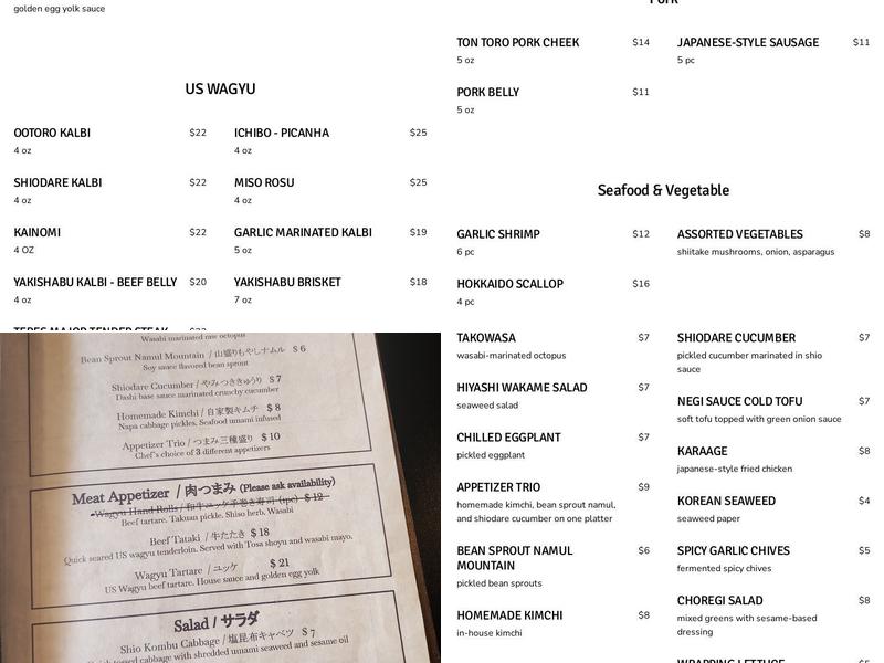 Meat Time Menu