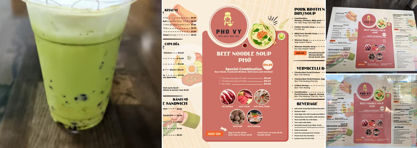 Pho Vy Menu