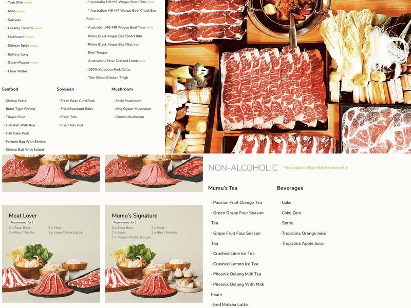 Mumu Hot Pot Menu