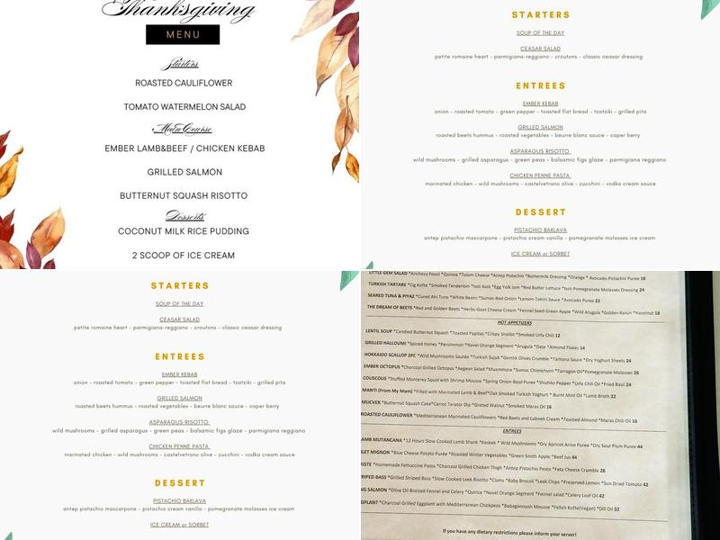 Bistro Ember Menu