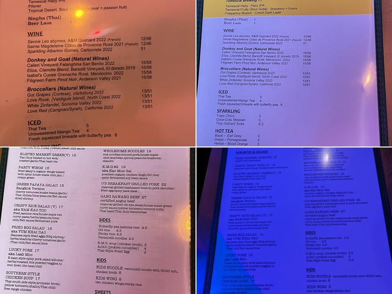 Funky Elephant SF Menu