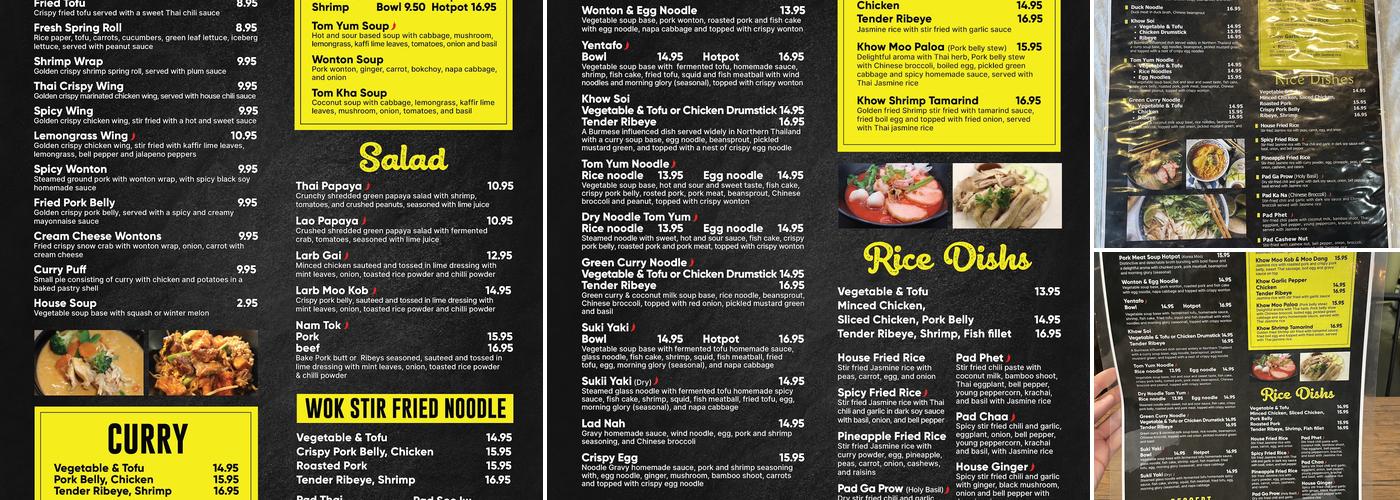 SOI PB THAI STREET FOOD Menu