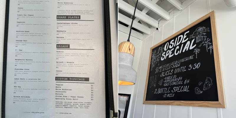 Corner Pizza Oceanside Menu