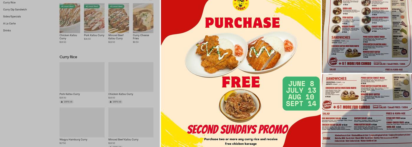 Champion's Curry Pasadena Menu