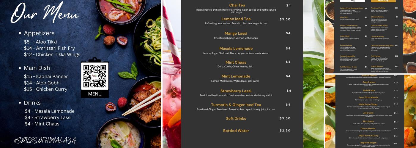 Spices of Himalaya Menu