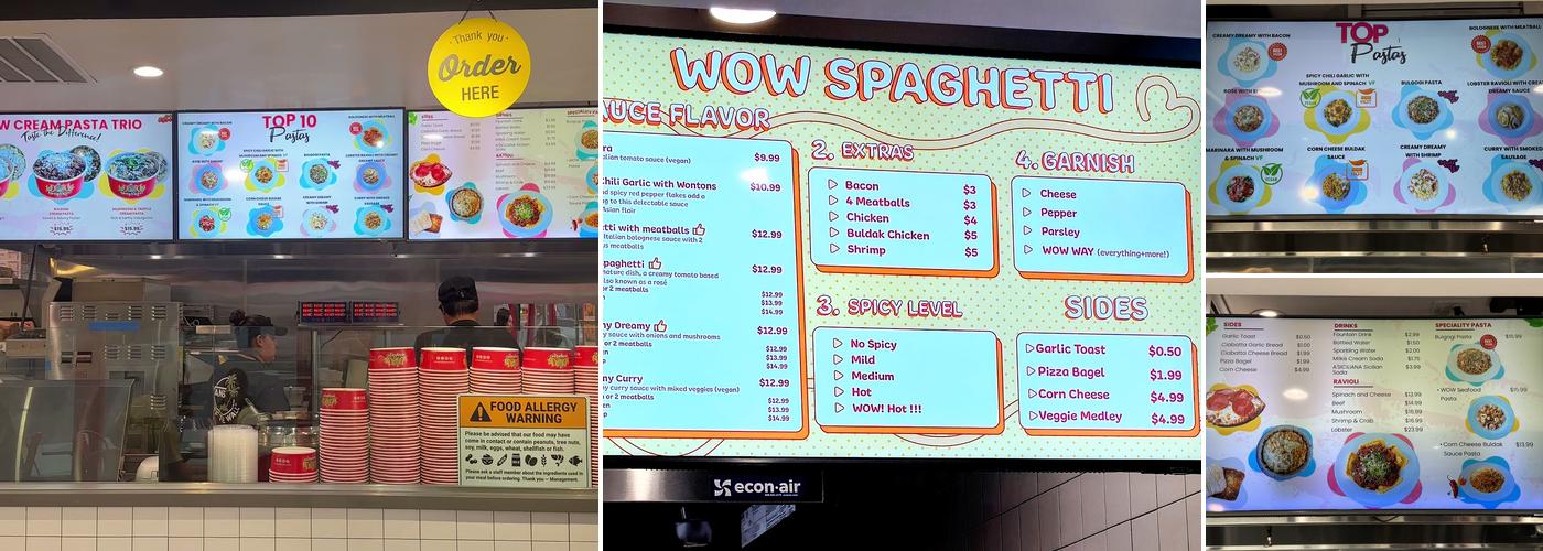 Wow Spaghetti Menu