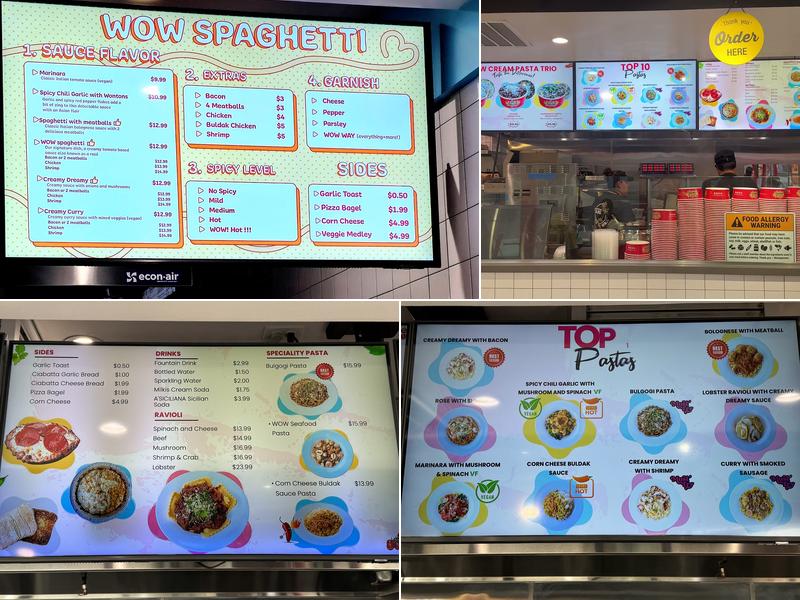 Wow Spaghetti Menu