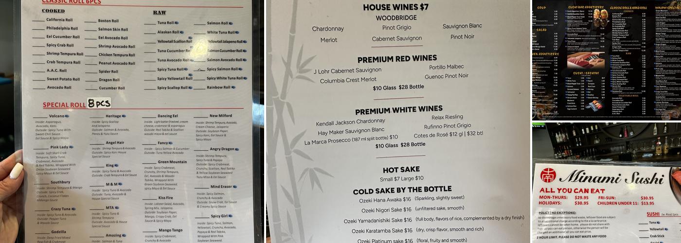 Minami Sushi Menu