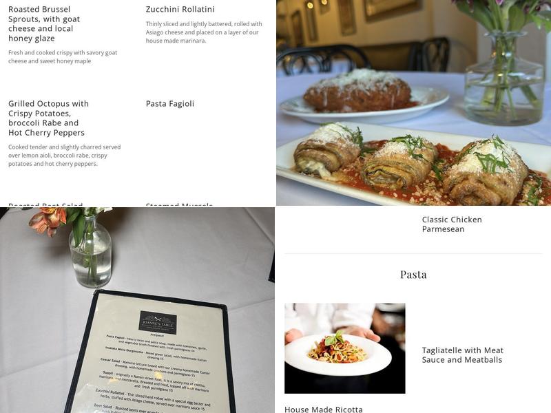 Joanne’s Table Menu