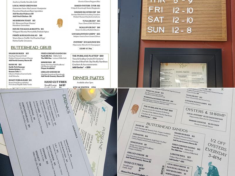 Purslane Eatery Menu