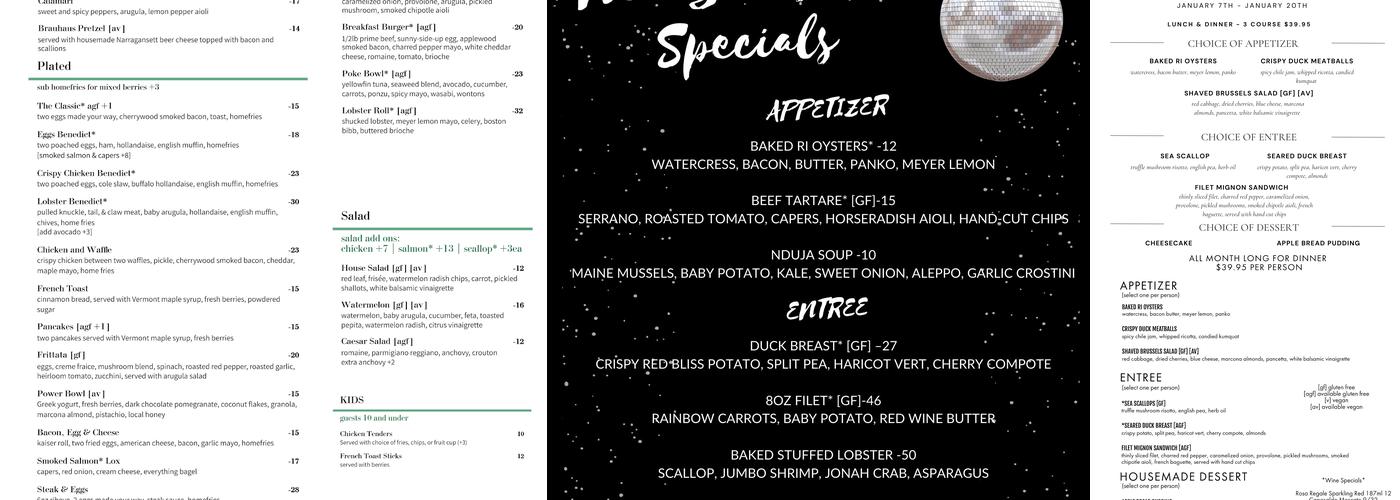 The Patio on Broadway - Providence Menu