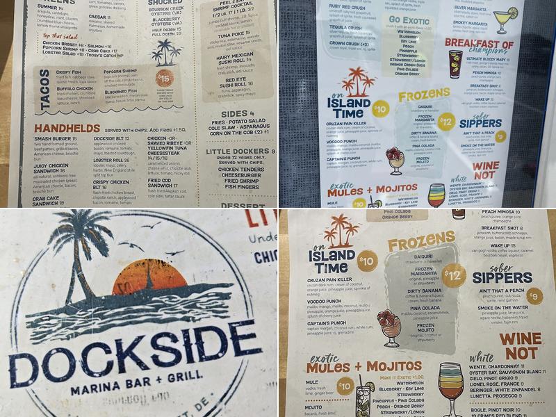 Dockside Marina Bar + Grill Menu