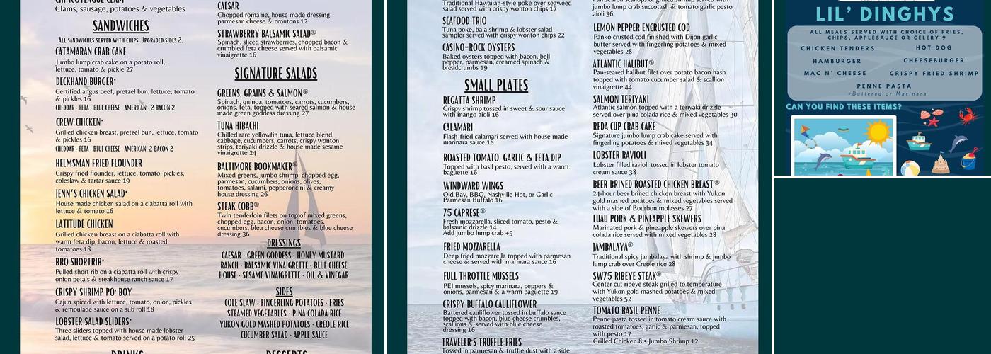 Saltwater 75 Menu