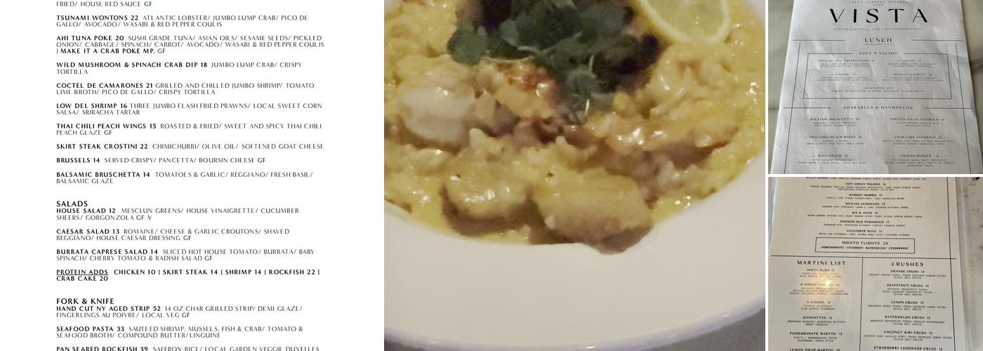 Vista Rooftop Menu