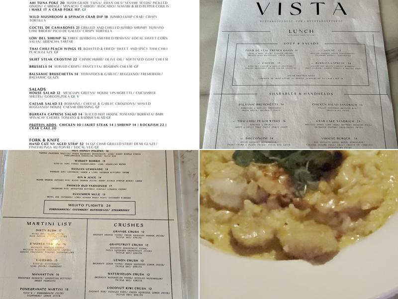 Vista Rooftop Menu