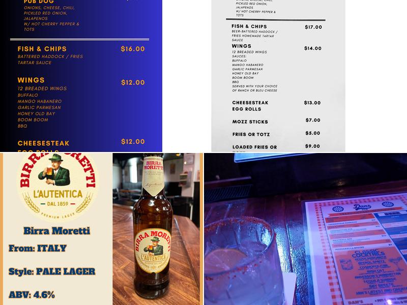 Dan's Pub Menu