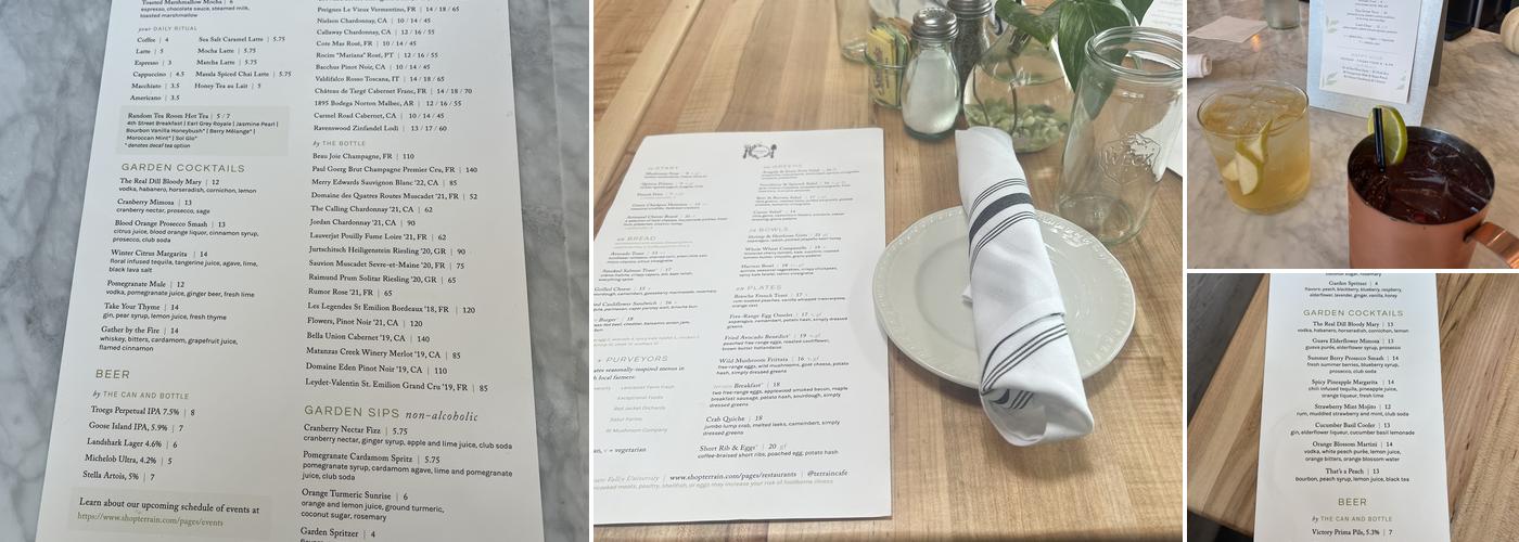 Terrain Cafe Menu
