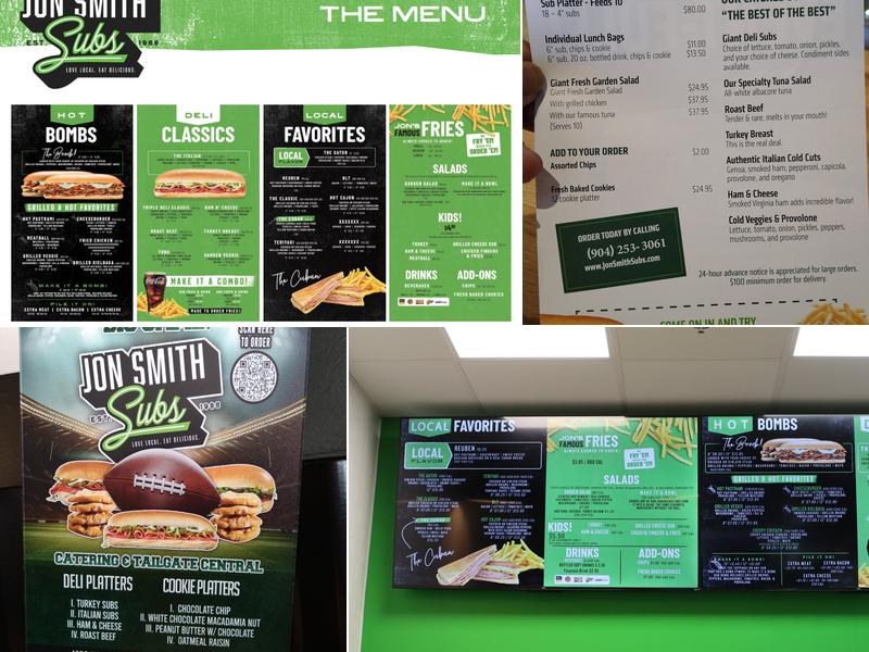 Jon Smith Subs Menu