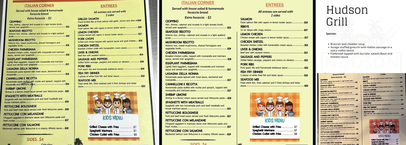 Hudson Grill Menu