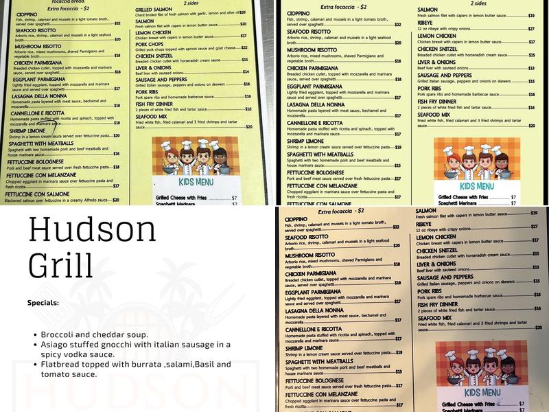Hudson Grill Menu