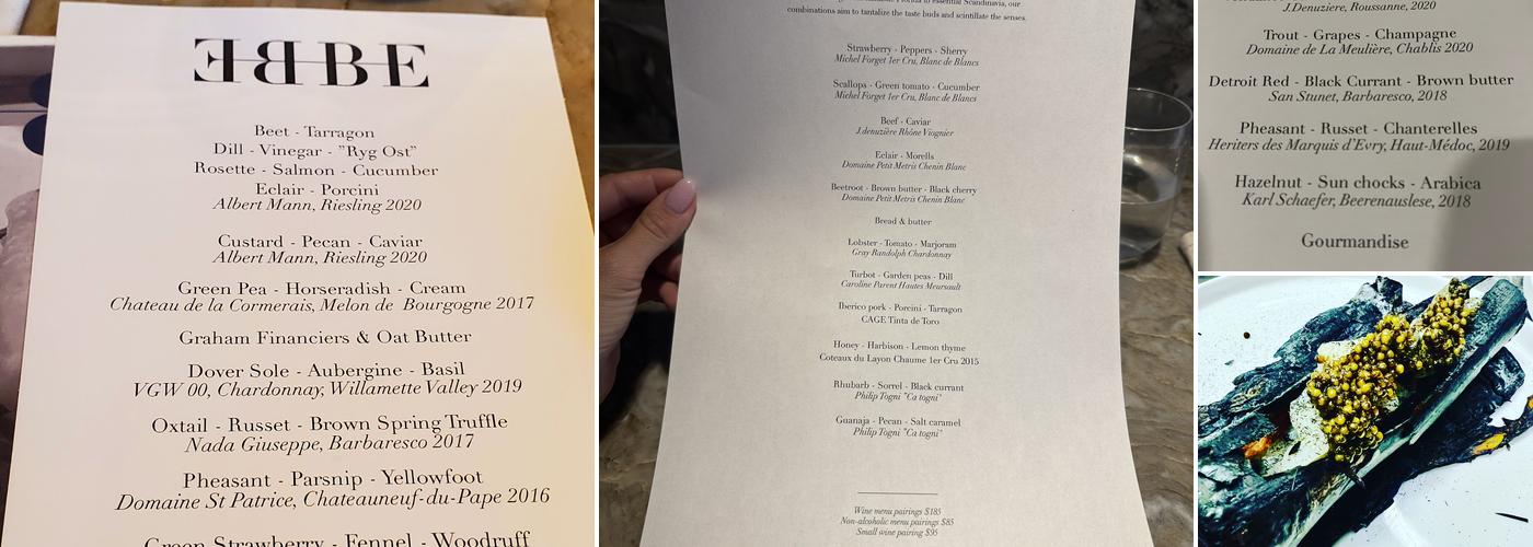 EBBE Menu